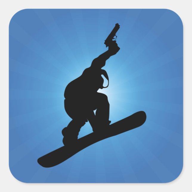 Snowboard Outlaw Square Sticker (Front)