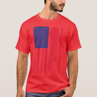 Snowboard Patriotic American Flag For Snowboarder T-Shirt