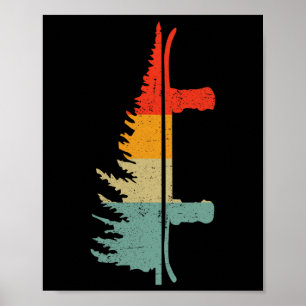 Snowboard Pine Tree - Snowboarding Snowboarder Win Poster