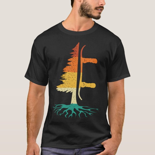 Snowboard Pine Tree  Snowboarding Snowboarder Wint T-Shirt (Front)