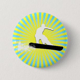 snowboard. powder trail. 6 cm round badge