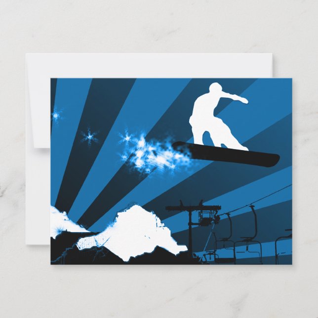 snowboard : powder trail invitation (Front)