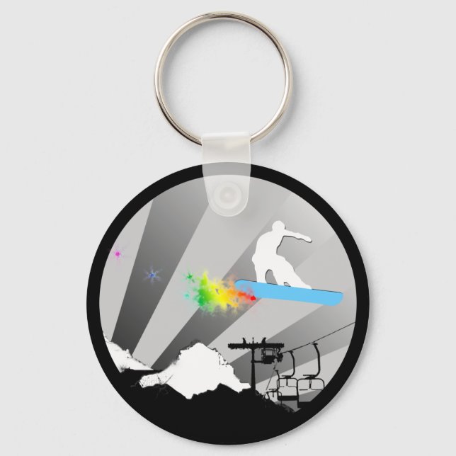 snowboard. powder trail. key ring (Front)