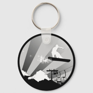 snowboard. powder trail. key ring