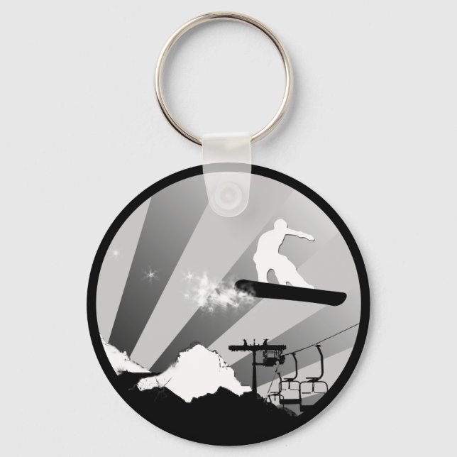 snowboard. powder trail. key ring (Front)