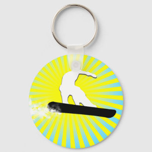 snowboard. powder trail. key ring