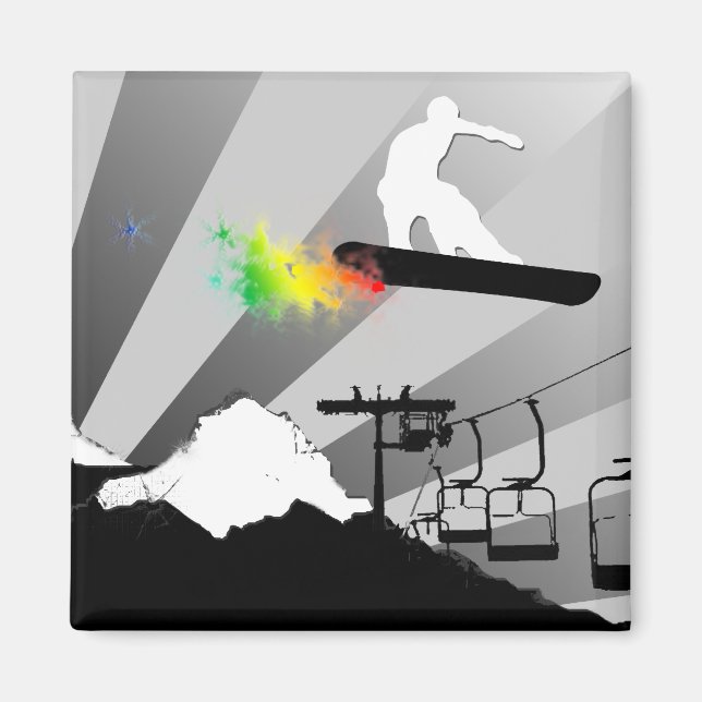 snowboard. powder trail. magnet (Front)