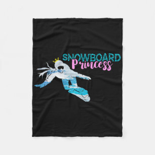 Snowboard Princess Crown Winter Snowboarder Snowbo Fleece Blanket