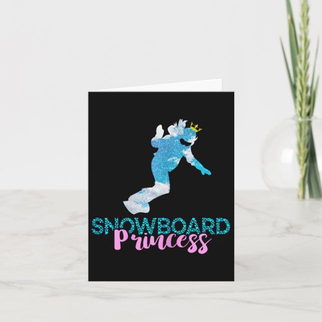 Snowboard Princess Snowboarder Snowboarding Winter Card (Front)