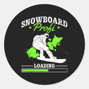 Snowboard Profi Loading I Freestyle Snowboard Snow Classic Round Sticker