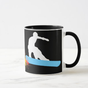 snowboard. rainbow. mug