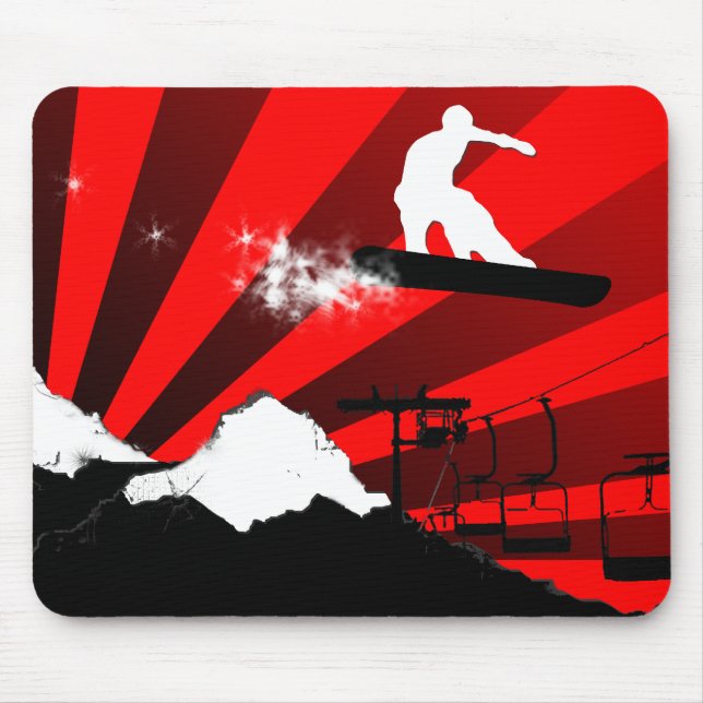 snowboard. red. mouse pad (Front)