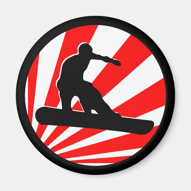 snowboard. red rays. magnet (Front)