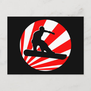 snowboard : red rays postcard