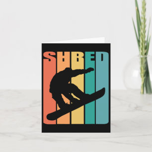 Snowboard Retro 70s Picture Silhouette Fun Gift Sn Card