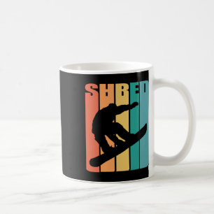 Snowboard Retro 70s Picture Silhouette Fun Gift Sn Coffee Mug