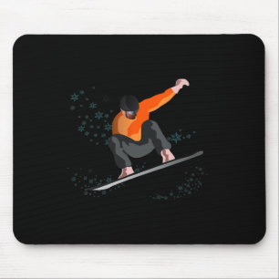 Snowboard Retro Funny Vintage Winter Snowboarding  Mouse Pad