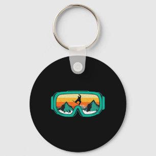 Snowboard - Retro Goggles Wintersports Lover Snowb Key Ring