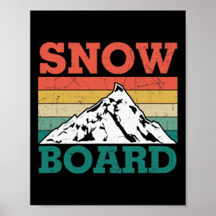 Snowboard Retro Snowboarding Vacation Skiing Snowb Poster