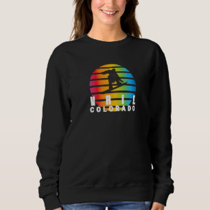 Snowboard Retro Sun Snowboarder Vail Colorado Sweatshirt