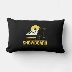 Snowboard Retro Vintage Lumbar Cushion