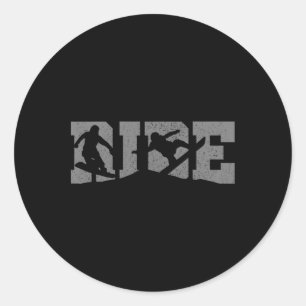 Snowboard Ride Snowboarder Gift  Classic Round Sticker