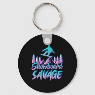 Snowboard Savage Funny Snowboarder Kids Snowboardi Key Ring