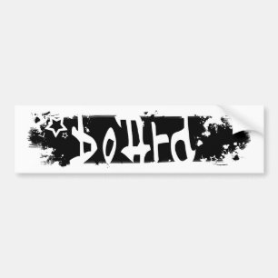 snowboard. scratched out. bumper sticker
