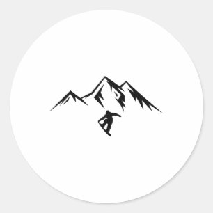 Snowboard Shirt Snow Mountain Winter Snowboarding  Classic Round Sticker