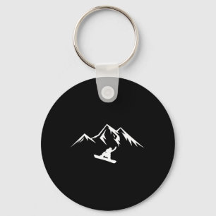 Snowboard Shirt Snow Mountain Winter Snowboarding  Key Ring