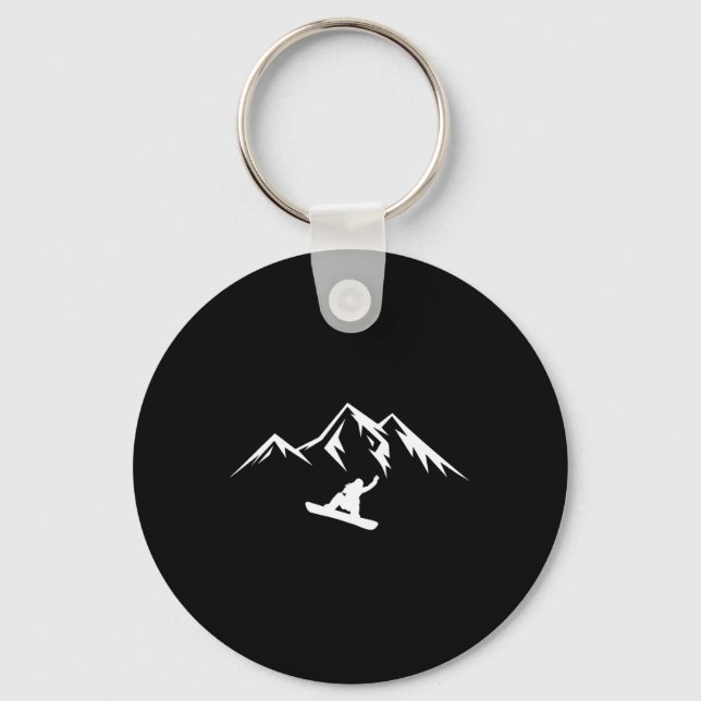 Snowboard Shirt Snow Mountain Winter Snowboarding  Key Ring (Front)