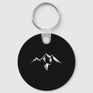 Snowboard Shirt Snow Mountain Winter Snowboarding  Key Ring