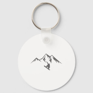 Snowboard Shirt Snow Mountain Winter Snowboarding Key Ring
