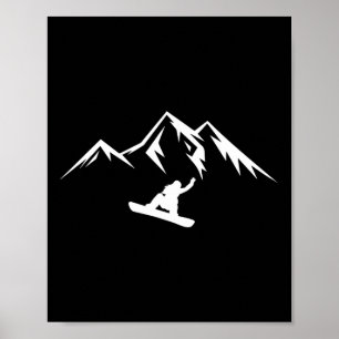 Snowboard Shirt Snow Mountain Winter Snowboarding Poster