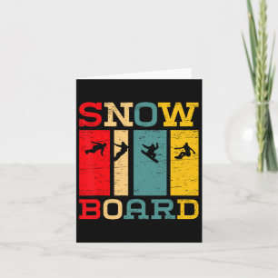 Snowboard Silhouette Vintage Style Graphic Card