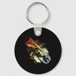 Snowboard Sketch Vintage Look Alpine Snowboarding  Key Ring