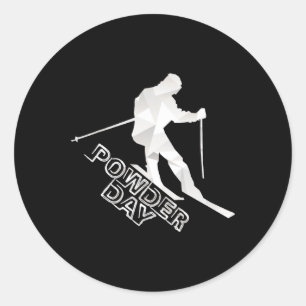 Snowboard Ski Alpine Winter Sport Downhill Slalom Classic Round Sticker
