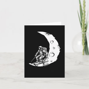 Snowboard Ski Skiing - Snowboarding Crescent Moon  Card