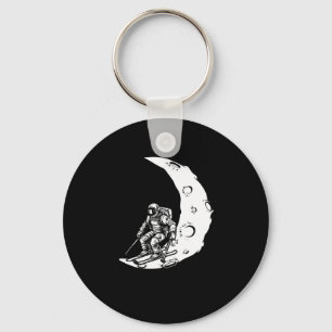 Snowboard Ski Skiing - Snowboarding Crescent Moon Key Ring