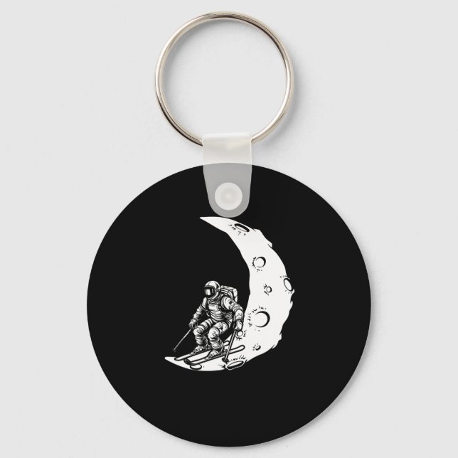 Snowboard Ski Skiing - Snowboarding Crescent Moon  Key Ring (Front)