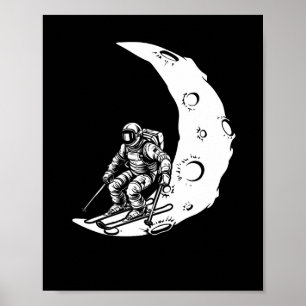 Snowboard Ski Skiing - Snowboarding Crescent Moon Poster