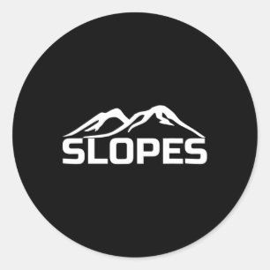 Snowboard Ski Slopes And Mountain Snowboarding Classic Round Sticker