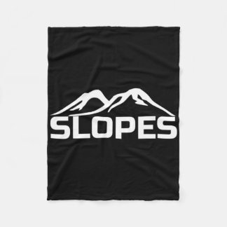 Snowboard Ski Slopes And Mountain Snowboarding  Fleece Blanket