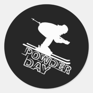 Snowboard Ski Winter Sports Powder Day Downhill Sk Classic Round Sticker