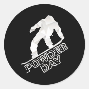 Snowboard Ski Winter Sports Snow Powder Day Classic Round Sticker