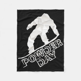 Snowboard Ski Winter Sports Snow Powder Day Fleece Blanket