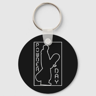Snowboard Ski Winter Sports Snow Powder Day Logo Key Ring