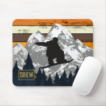 Snowboard Skiing Mountain Ski Slopes Retro Name