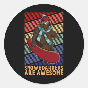 Snowboard Skiing Snowboarder Competitive Activity Classic Round Sticker