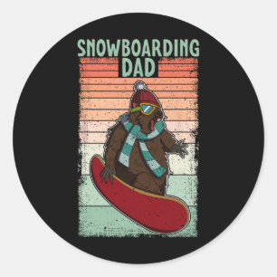 Snowboard Skiing Snowboarder Competitive Activity Classic Round Sticker